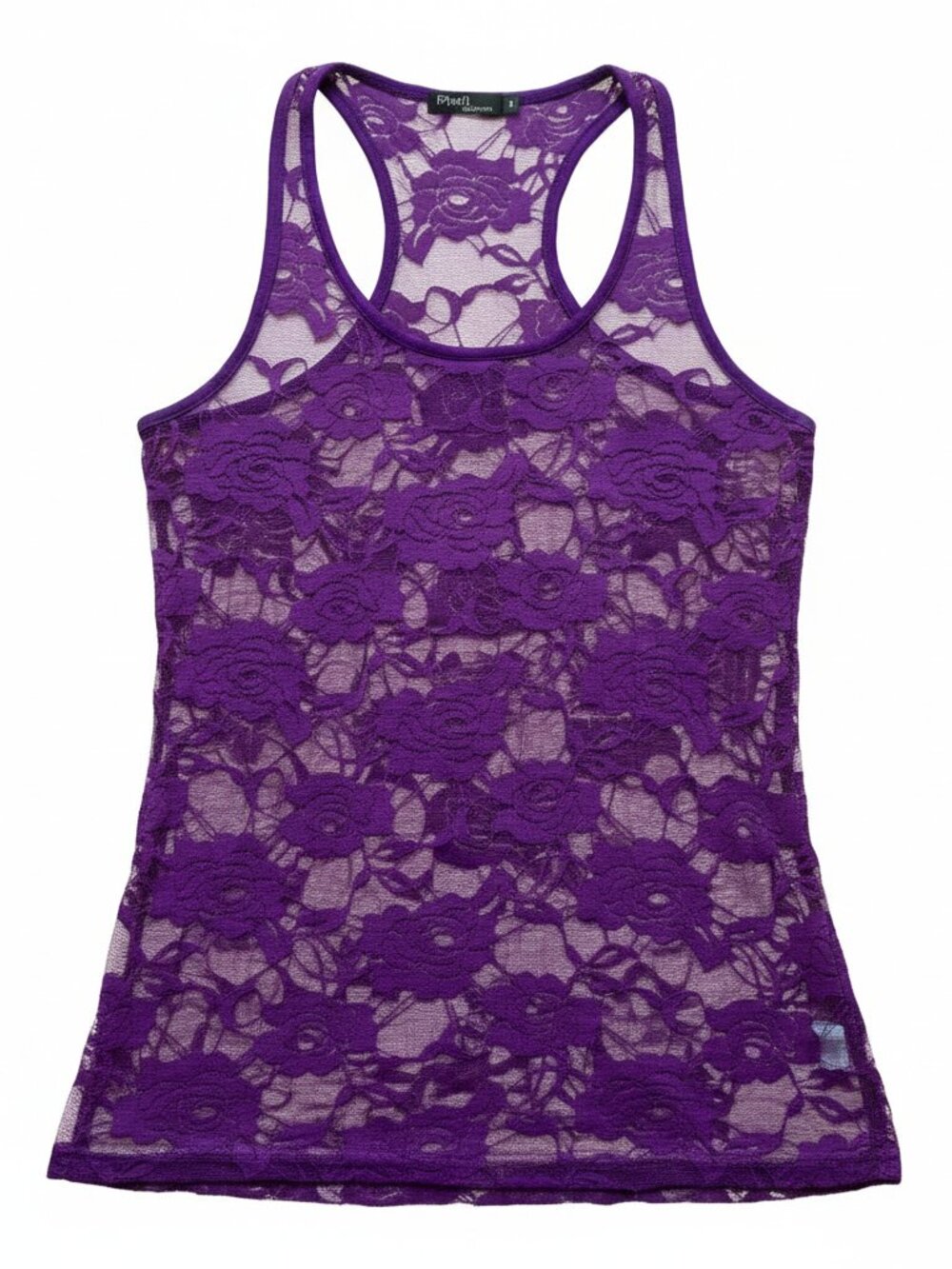 PRATI - Purple Floral  lace scoop neck tank and racerback - medium